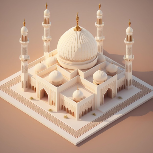 Creazione di una moschea 3D generata dall'intelligenza artificiale