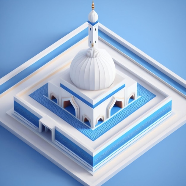 Creazione di una moschea 3D generata dall'intelligenza artificiale