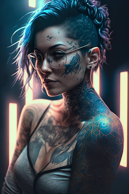 Credible_women_with_tattoos_punk_hyper realistic_cinematic