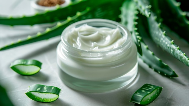 crema cosmetica con estratto di aloe focalizzazione selettiva