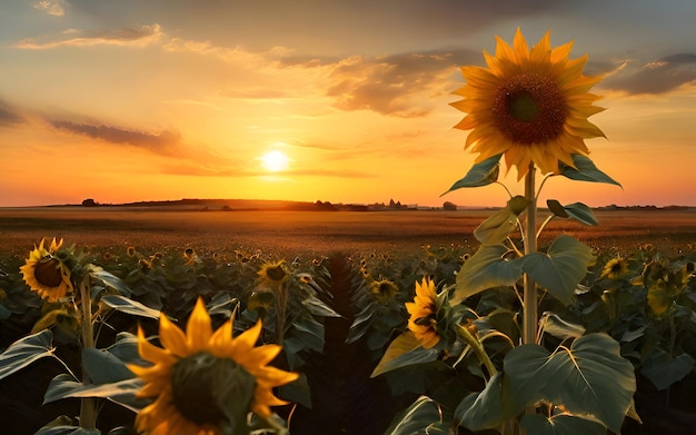 Crescere girasoli nel campo