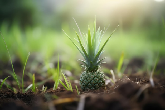 Crescita dell'ananas vicino alla terra agricola Generare ai