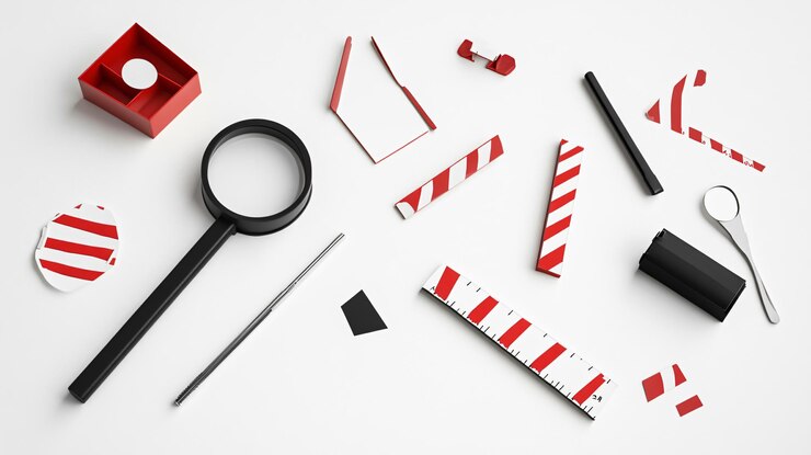 Photo crime scene investigation evidence identification set