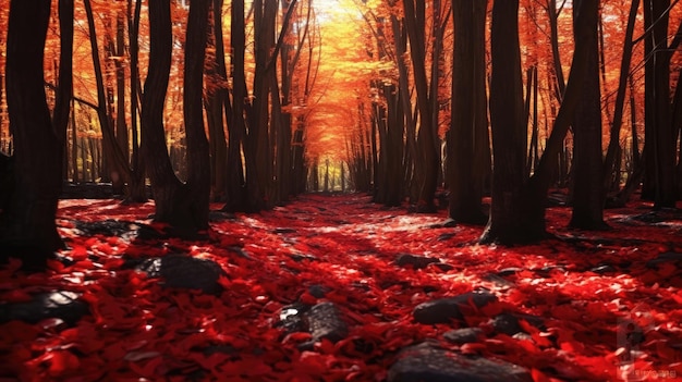 Crimson Autumn Una passeggiata attraverso il Red Maple Grove
