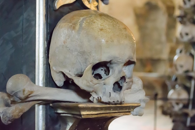Cripta di Sedlec con deposito di ossa a Kutna Hora, Repubblica Ceca