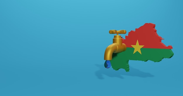 Crisi idrica e stagione secca in Burkina Faso per infografiche nel rendering 3D