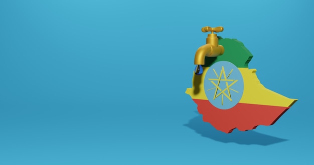 Crisi idrica e stagione secca in Etiopia per infografiche nel rendering 3D