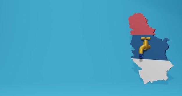 Crisi idrica e stagione secca in Serbia per infografiche nel rendering 3D