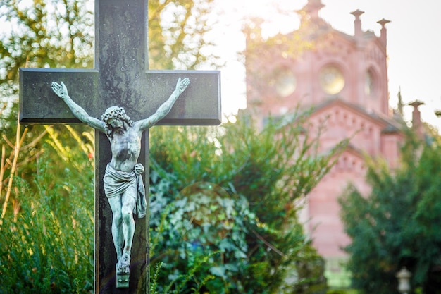 Cristianesimo Religione Simbolo Gesù Scultura Concetto Santo Spirituale