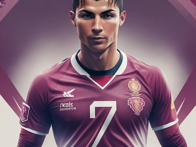 Cristiano con lo sfondo dei Mondiali Qatar 2022