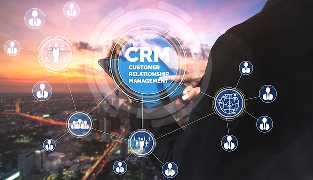 CRM Customer Relationship Management per il concetto del sistema di marketing delle vendite aziendali