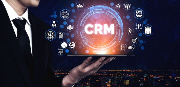 CRM Customer Relationship Management per il concetto del sistema di marketing delle vendite aziendali