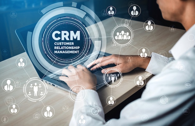 CRM Customer Relationship Management per il concetto di sistema di marketing delle vendite aziendali