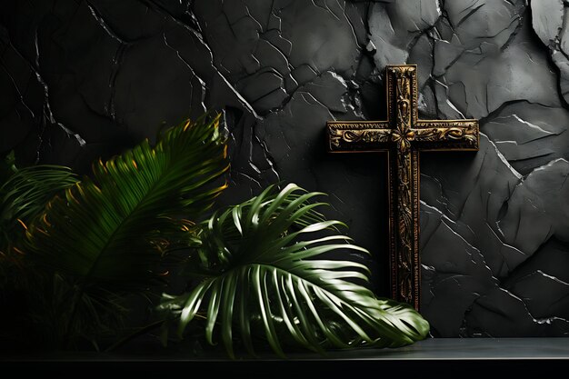 Croce sacra industriale chic realizzata in metallo di recupero e croce Ado Foto della Domenica delle Palme Arte cristiana