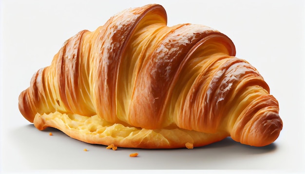 Croissant appena sfornato Una delizia francese gourmet generata dall'intelligenza artificiale