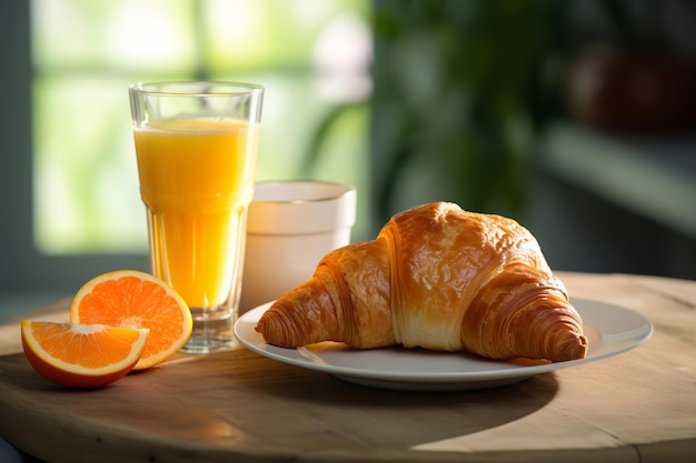 Croissant e succo d'arancia Sole mattutino