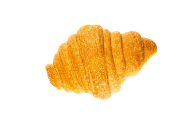 Croissant fresco e gustoso isolato su sfondo bianco