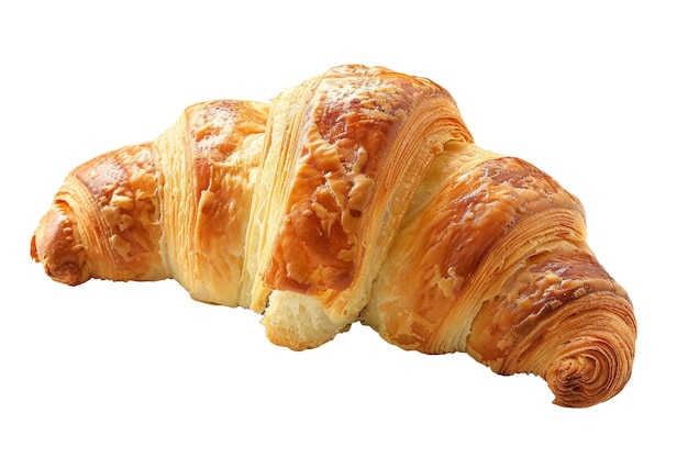 Croissant fresco isolato su sfondo bianco