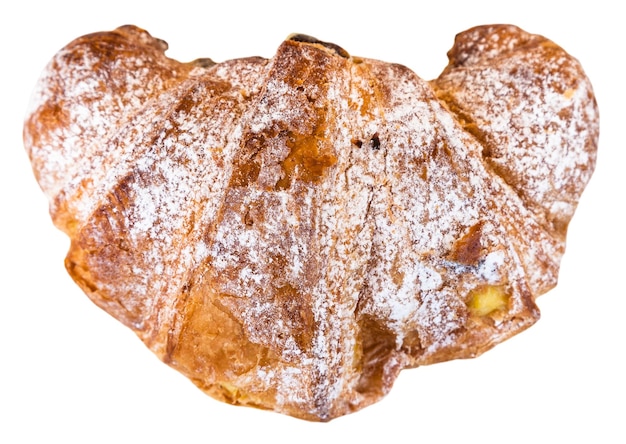 Croissant fresco ripieno di crema alla vaniglia isolata