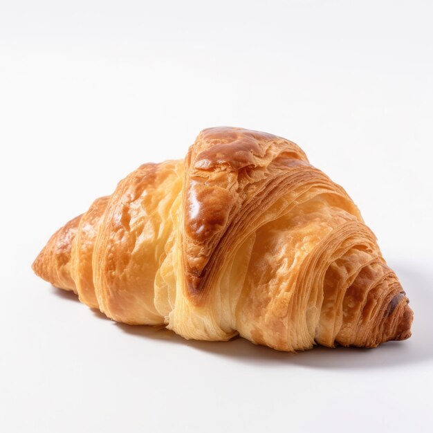 Croissant isolato su bianco IA generativa