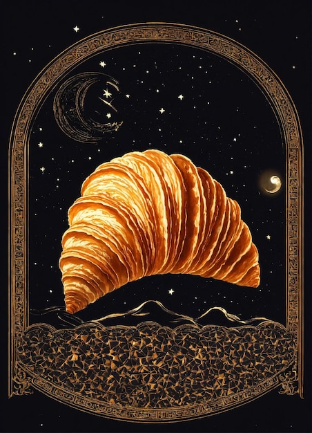 croissant lunaire islam sur fond noir