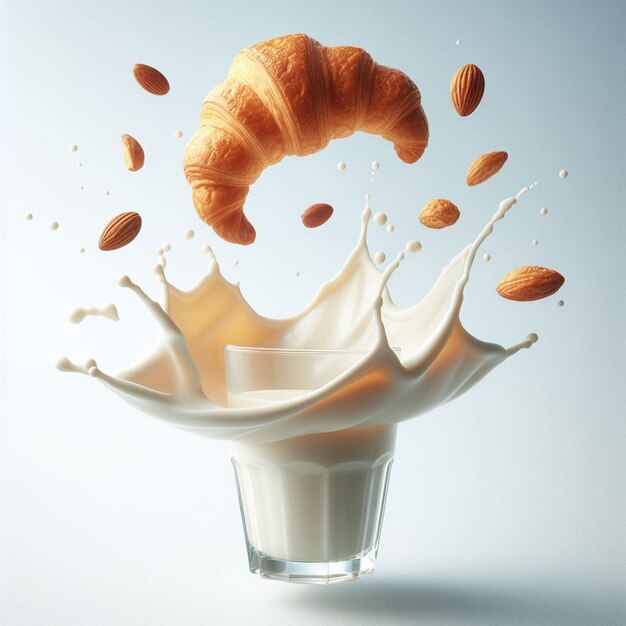 croissant splash con splash di latte