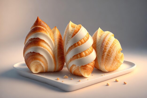 Croissant su sfondo bianco