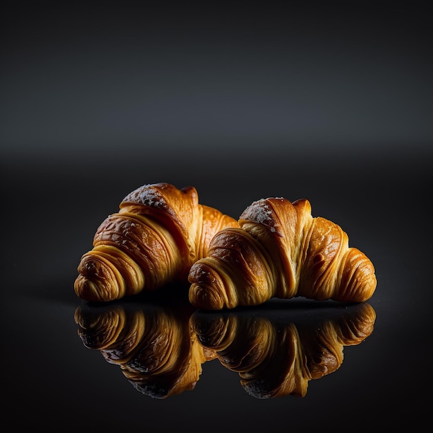 Croissant su sfondo nero