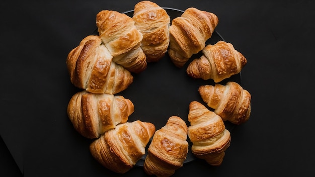 Croissant su sfondo nero