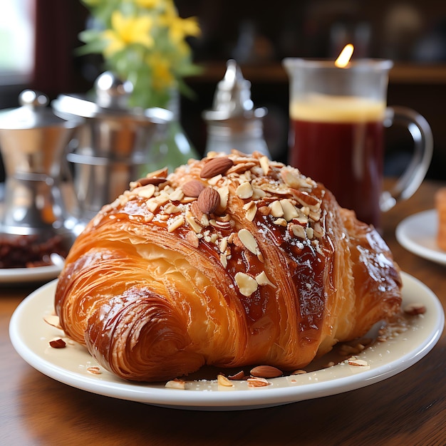 Croissant su un piatto