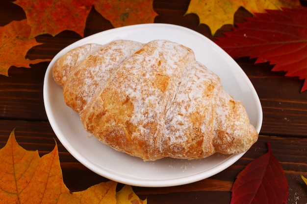 Croissant sulla piastra autunno ancora in vita