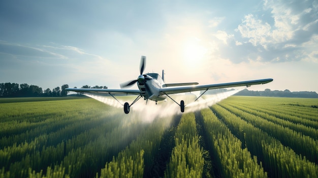 Crop dust plane spraying crop spraying chemicals for accelerated crop growth dirty agribusiness