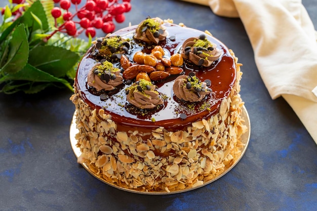 Croquant torta di arachidi e cioccolato si chiuda