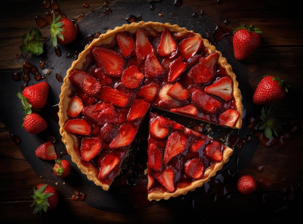 Crostata di fragole Illustrazione AI GenerativexA