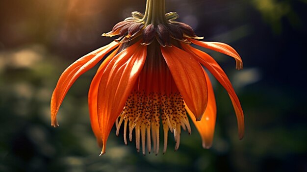 Crown Imperial fiore splendidamente fiorito con sfondo naturale IA generativa