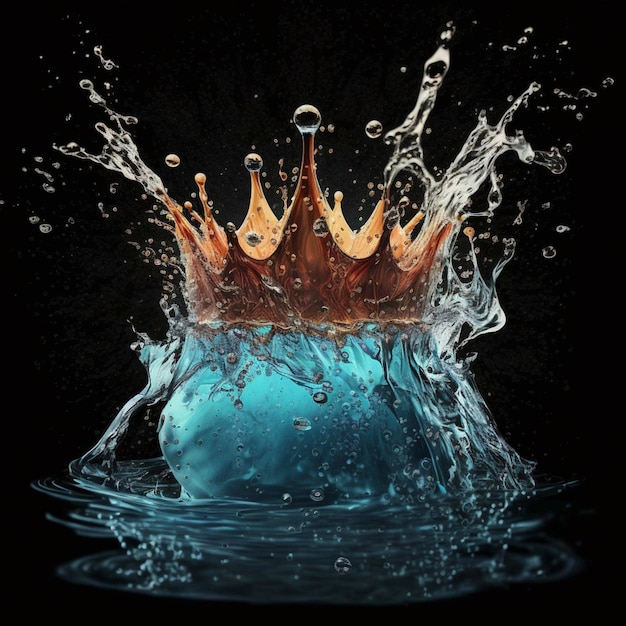 Crown water Liquid splash trasparente Ai generativa
