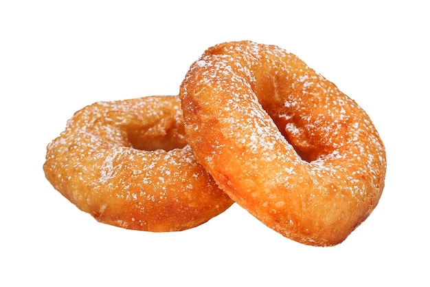 crumpet fritto rotondo sullo sfondo isolato su sfondo bianco