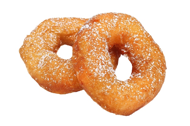 crumpet fritto rotondo sullo sfondo isolato su sfondo bianco