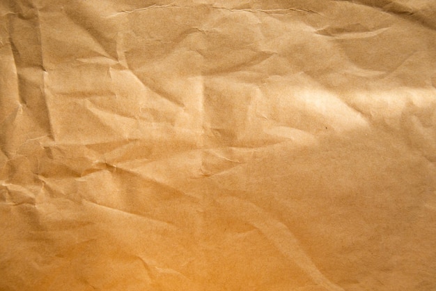 Crumpled Vecchio fondo di forma dell'estratto della carta kraft