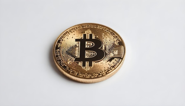 Cryptocurrency Bitcoin Digitale isolato su sfondo bianco