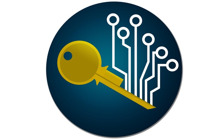 Photo cryptocurrency key icon isolated