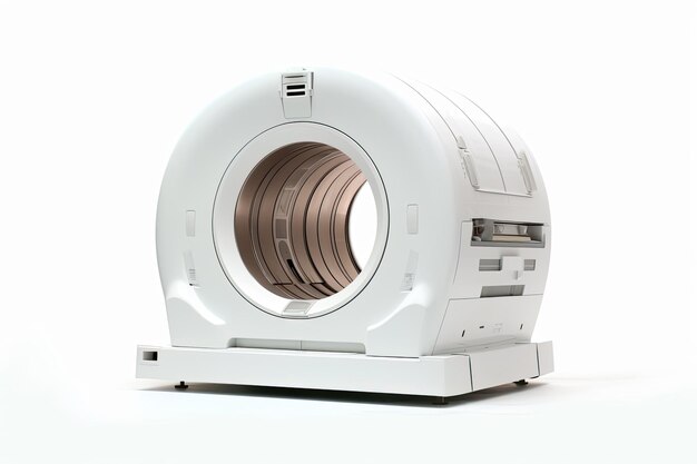CT Scan Xray Equipaggiamento medico e scientifico computerizzato isolato su sfondo bianco Generativo ai