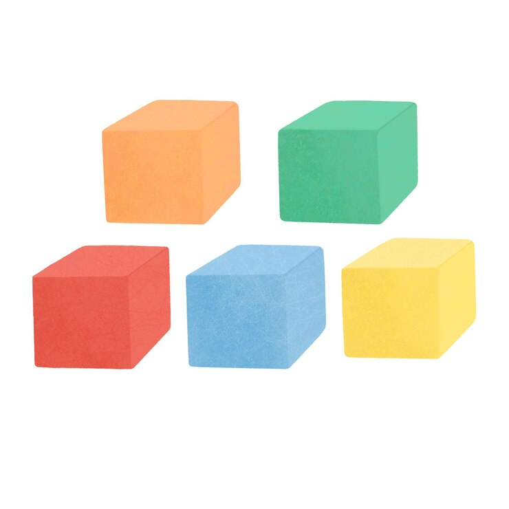 Foto cubi di gioco colorati un giocattolo per bambini illustrazione digitale fatta a mano su uno sfondo bianco