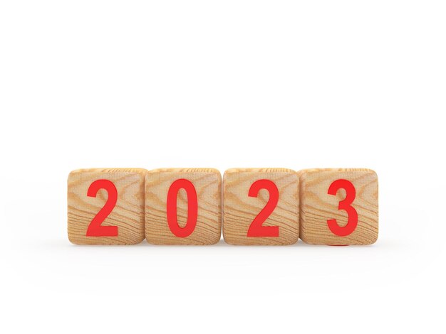 Cubi di legno con numero di Capodanno