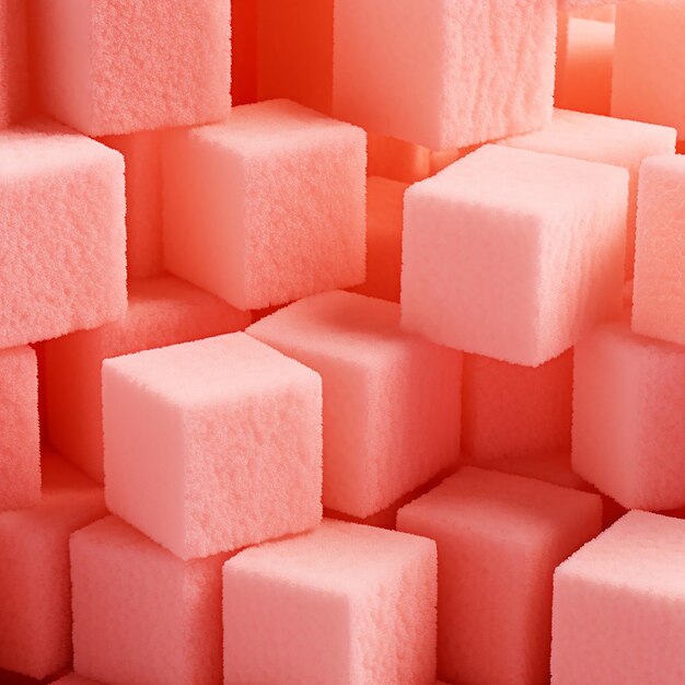 Cubi di texture a schiuma rosa sfondo vicino materiale morbido per l'interior design