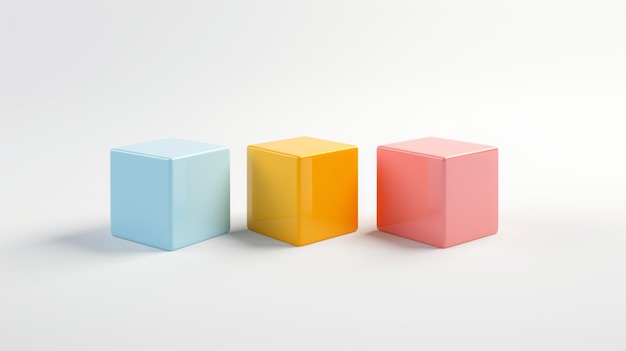 cubi multicolori su uno sfondo bianco