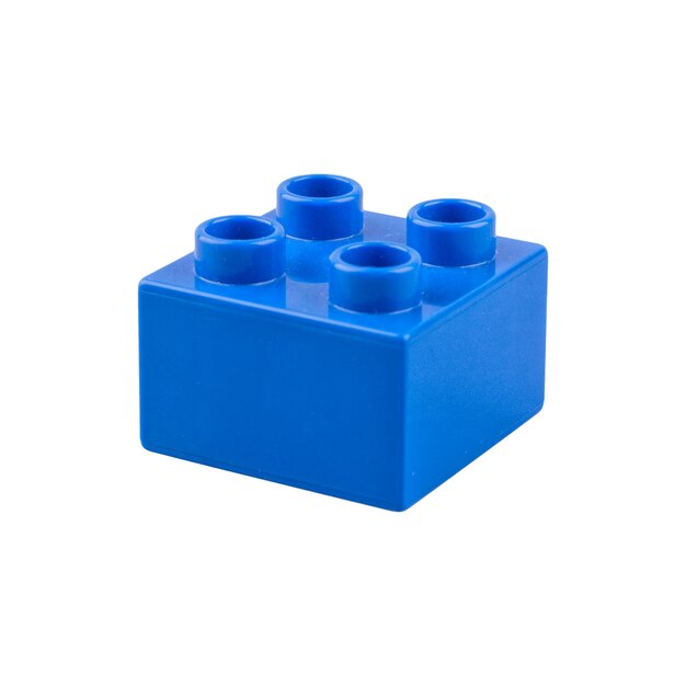 Cubo blu su sfondo bianco