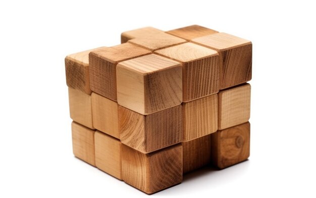 Cubo di legno realizzato in legno massello perfetto per l'artigianato di decorazioni per la casa e scopi educativi