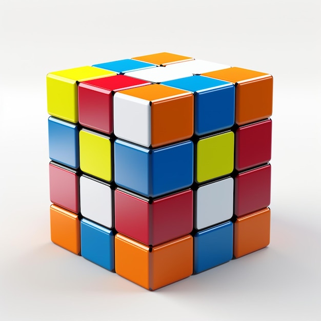 Cubo di Rubik con sfondo bianco di alta qualità ultr