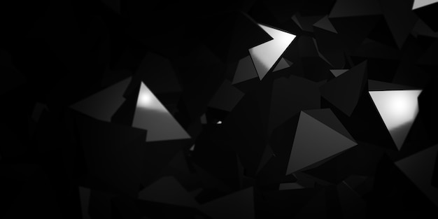 Cubo triangolo riflettente Abstract background 3d illustration